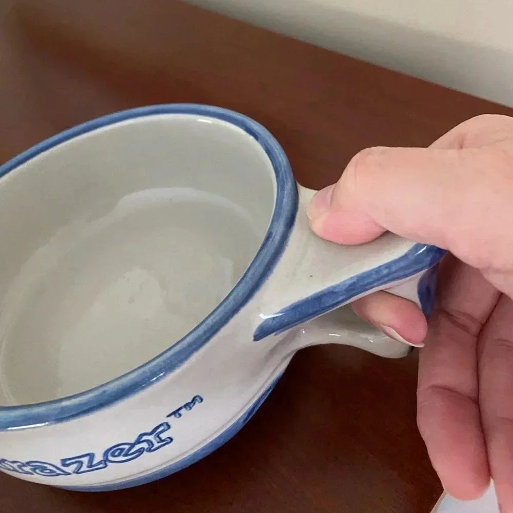 🩵 RARE Louisville Stoneware Round Dish Soup Bowl With Handle 